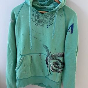 Ralph Lauren Mint Green distressed Graphic Sweatshirt